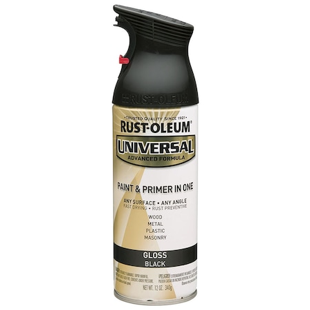 Rust-Oleum 12 Oz Black Universal Paint & Primer In One Spray Paint, Gloss 245196
